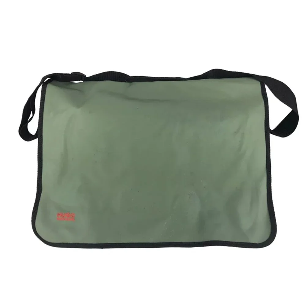 Hugo Boss Unisex Green Black Crossbody‎ Strap Bottle Pocket Messenger Bag